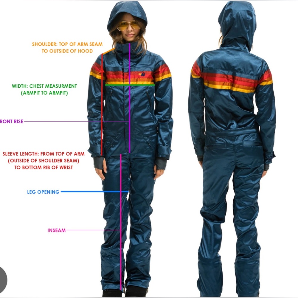 Aviator Nation WOMEN'S 5 STRIPE SATIN POWDER SUIT - navy  size M sold out - Picture 6 of 12